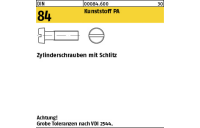 Zylinderschrauben mit Schlitz - ISO 1207/DIN 84 - Kunststoff PA - M3x5 - 200 Stück