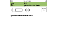 2000 Stück, DIN 84 4.8 galvanisch vernickelt Zylinderschrauben mit Schlitz - Abmessung: M 3 x 6