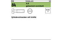 Zylinderschrauben mit Schlitz - ISO 1207/DIN 84 - Stahl 4.8 galvanisch vernickelt - M3x6 - 2000 Stück