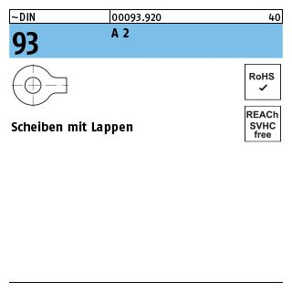 Scheiben mit Lappen - ~DIN 93 - Edelstahl A2 - 8,4 - 25 Stück