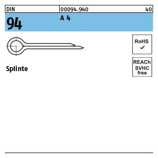Splinte - ISO 1234/DIN 94 - Edelstahl A4 - 2,5x25 - 100 Stück