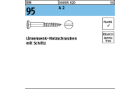 200 Stück, DIN 95 A 2 Linsensenk-Holzschrauben mit Schlitz - Abmessung: 2,5 x 16