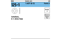 100 Stück, DIN 125-1 1.4571 (A 5) Form A Scheiben, ohne Fase - Abmessung: 6,4 x12 x1,6