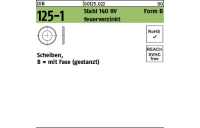 DIN 125-1 Stahl 140 HV Form B feuerverzinkt Scheiben, mit Fase (gestanzt) - Abmessung: 54 x98 x8, Inhalt: 10 Stück