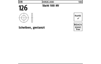 100 Stück, DIN 126 Stahl 100 HV Scheiben, gestanzt - Abmessung: 15,5 x 28 x2,5