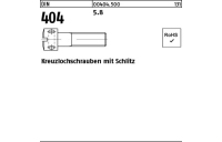 100 Stück, DIN 404 5.8 Kreuzlochschrauben mit Schlitz - Abmessung: M 3 x 6