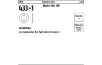 250 Stück, DIN 433-1 Stahl 140 HV Scheiben - Abmessung: 6,4 x11 x1,6
