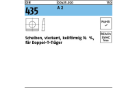 50 Stück, DIN 435 A 2 Scheiben, vierkant, keilförmig 14 %, für Doppel-T-Träger - Abmessung: 11