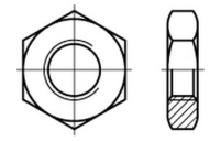 25 Stück, DIN 439 04 Form B - Fein galvanisch verzinkt Sechskantmuttern, niedrige Form, mit metrischem Feingewinde, mit Fasen - Abmessung: BM 27 x 1,5