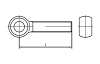 25 Stück, DIN 444 4.6 Form LB galvanisch verzinkt Augenschrauben, L = langes Gewinde, Produktklasse B (mg) - Abmessung: LBM 8 x 60