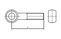 10 Stück, DIN 444 Messing Form B Augenschrauben, Produktklasse B (mg) - Abmessung: BM 10 x 60