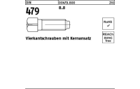 100 Stück, DIN 479 8.8 Vierkantschrauben mit Kernansatz - Abmessung: M 6 x 25
