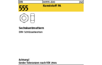 200 Stück, DIN 555 Kunststoff PA Sechskantmuttern - Abmessung: M 3
