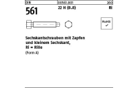 DIN 561 22 H (8.8) Ri Sechskantschrauben mit Zapfen und kleinem Sechskant,mit Rille - Abmessung: AM 24 x 60, Inhalt: 10 Stück
