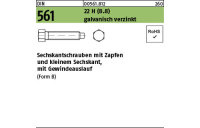 DIN 561 22 H (8.8) galvanisch verzinkt Sechskantschrauben mit Zapfen und kleinem Sechskant, mit Gewindeauslauf - Abmessung: BM 24 x 70, Inhalt: 10 Stück
