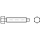 DIN 561 22 H (8.8) Ri Sechskantschrauben mit Zapfen und kleinem Sechskant,mit Rille - Abmessung: AM 24 x 140, Inhalt: 10 Stück