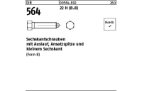 50 Stück, DIN 564 22 H (8.8) Sechskantschrauben mit Auslauf, Ansatzspitze und kleinem Sechskant - Abmessung: BM 10 x 60