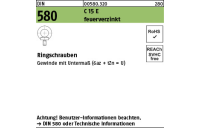 DIN 580 C 15 E feuerverzinkt Ringschrauben - Abmessung: M 20, Inhalt: 10 Stück