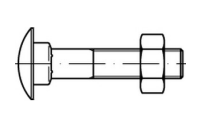 100 Stück, DIN 603 Mu Stahl galvanisch verzinkt Flachrundschrauben mit Vierkantansatz Mu = mit Sechskantmutter - Abmessung: M 5 x 16