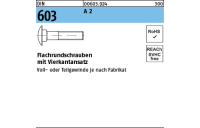 100 Stück, DIN 603 A 2 Flachrundschrauben mit Vierkantansatz - Abmessung: M 5 x 35