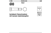 25 Stück, ~DIN 610 10.9 Sechskant-Passschrauben mit kurzem Gewindezapfen - Abmessung: M 8 x 45