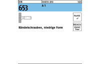 10 Stück, DIN 653 A 1 Rändelschrauben, niedrige Form - Abmessung: M 3 x 12