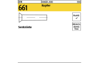 1000 Stück, DIN 661 Kupfer Senkniete - Abmessung: 4 x 6