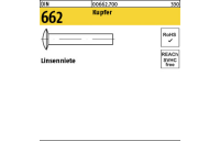2000 Stück, DIN 662 Kupfer Linsenniete - Abmessung: 2 x 4