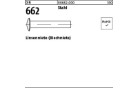 1000 Stück, DIN 662 Stahl Linsenniete (Blechniete) - Abmessung: 3 x 8