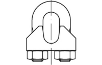 50 Stück, ~DIN 741 A 2 Drahtseilklemmen mit U-förmigem Klemmbügel - Abmessung: 3 MM / M 4