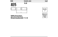 100 Stück, DIN 835 8.8 Stiftschrauben, Einschraubende = 2 d - Abmessung: M 8 x 25