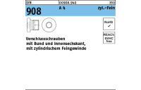 100 Stück, DIN 908 A 4 zyl.-Fein verschlussschrauben mit Bund und Innensechskant, m. zyl. Feingewinde - Abmessung: M 8 x 1