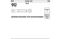100 Stück, DIN 912 12.9 Zylinderschrauben mit Innensechskant - Abmessung: M 2,5 x 12