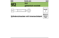 500 Stück, DIN 912 8.8 galvanisch verzinkt Zylinderschrauben mit Innensechskant - Abmessung: M 3 x 4
