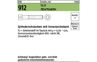 500 Stück, DIN 912 12.9 flZn/TL 480h Zylinderschrauben mit Innensechskant - Abmessung: M 6 x 20