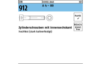 25 Stück, DIN 912 A 4 - 80 Zylinderschrauben mit Innensechskant - Abmessung: M 16 x 55