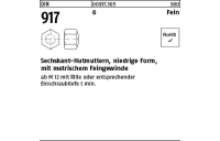 100 Stück, DIN 917 6 Fein Sechskant-Hutmuttern, niedrige Form, mit metrischem Feingewinde - Abmessung: M 8 x 1