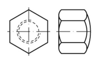 25 Stück, DIN 917 6 Fein Sechskant-Hutmuttern, niedrige Form, mit metrischem Feingewinde - Abmessung: M 20 x 1,5