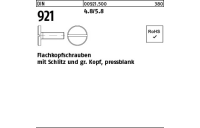 100 Stück, DIN 921 4.8/5.8 Flachkopfschrauben mit Schlitz und großem Kopf, pressblank - Abmessung: M 3 x 5