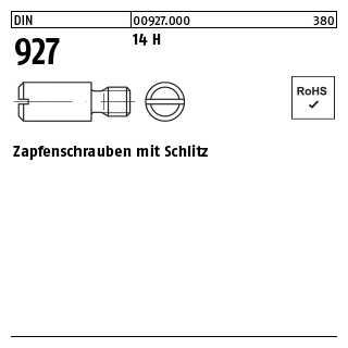 100 Stück, DIN 927 14 H Zapfenschrauben mit Schlitz - Abmessung: M 4 x 4