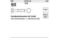 100 Stück, DIN 931 10.9 Sechskantschrauben mit Schaft - Abmessung: M 8 x 190