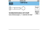 1 Stück, DIN 931 1.4571 (A 5) Sechskantschrauben mit Schaft - Abmessung: M 16 x 60
