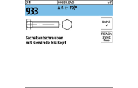 100 Stück, DIN 933 A 4 - 70 Sechskantschrauben mit Gewinde bis Kopf - Abmessung: M 5 x 14