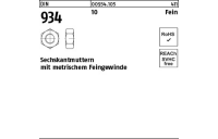 DIN 934 10 Fein Sechskantmuttern mit metrischem Feingewinde - Abmessung: M 42 x 3, Inhalt: 10 Stück