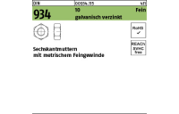 DIN 934 10 Fein galvanisch verzinkt Sechskantmuttern mit metrischem Feingewinde - Abmessung: M 42 x 3, Inhalt: 10 Stück