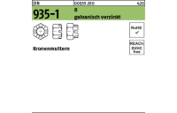 100 Stück, DIN 935-1 8 galvanisch verzinkt Kronenmuttern - Abmessung: M 8