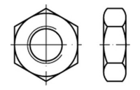 100 Stück, DIN 936 17 H Fein galvanisch verzinkt Sechskantmuttern, niedrige Form mit metrischem Feingewinde - Abmessung: M 8 x 1