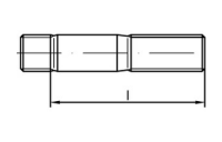 100 Stück, DIN 938 5.6 AD W7 galvanisch verzinkt Stiftschrauben, Einschraubende = 1 d - Abmessung: M 10 x 20