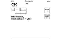 50 Stück, DIN 939 8.8 Stiftschrauben, Einschraubende = 1,25 d - Abmessung: M 8 x 16