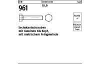 DIN 961 10.9 Sechskantschrauben mit Gewinde bis Kopf, mit metrischem Feingewinde - Abmessung: M 8 x1 x 30 VE= (200 Stück)